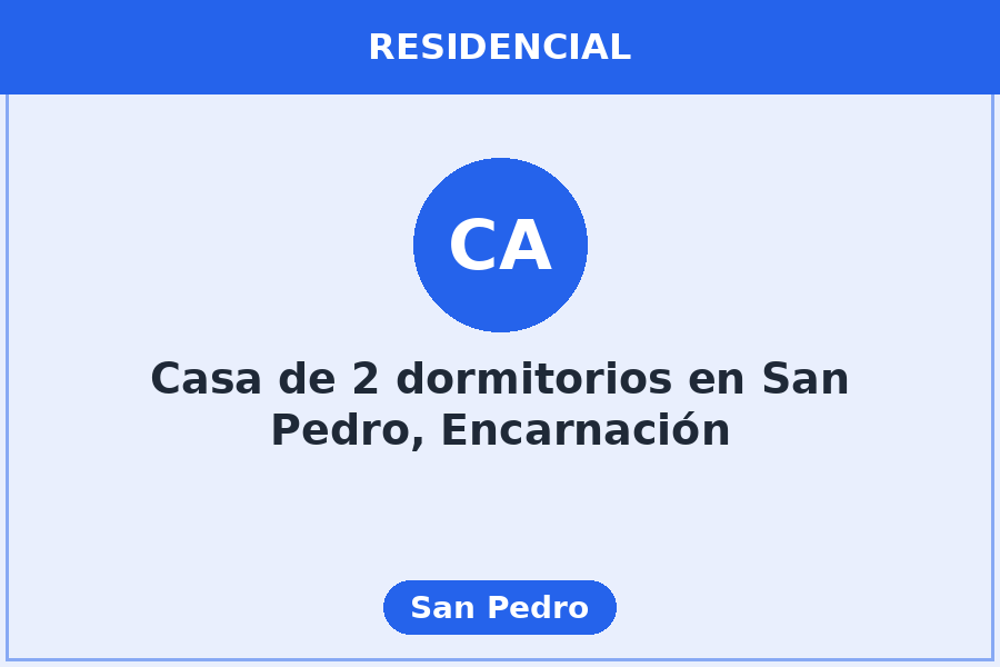 Casa de 2 dormitorios en San Pedro, Encarnación