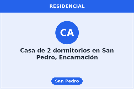Casa de 2 dormitorios en San Pedro, Encarnación