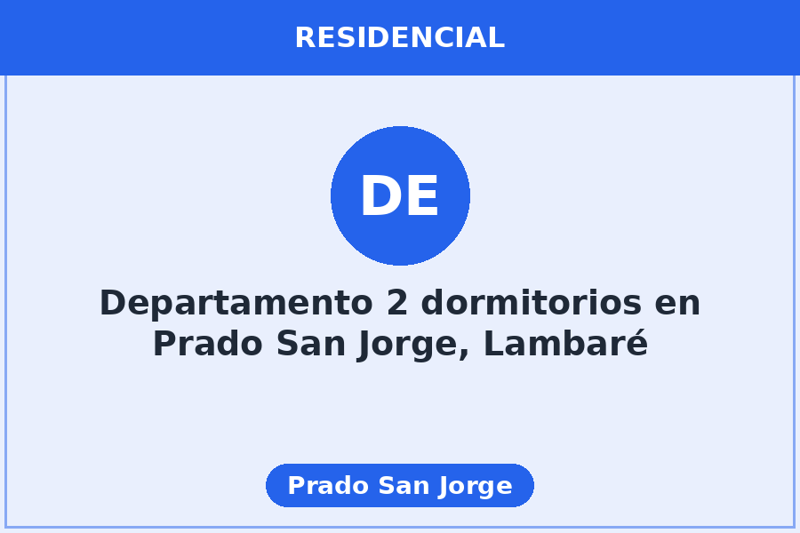 Departamento 2 dormitorios en Prado San Jorge, Lambaré