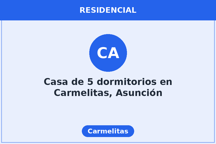 Casa de 5 dormitorios en Carmelitas, Asunción