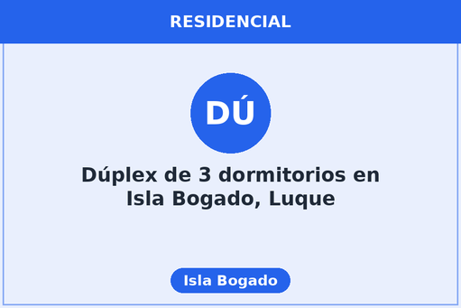 Dúplex de 3 dormitorios en Isla Bogado, Luque