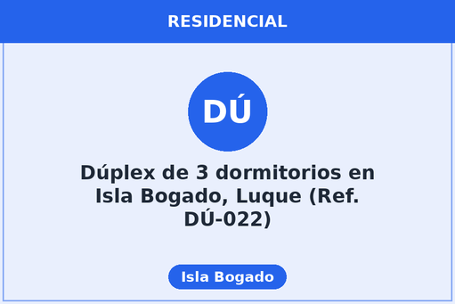 Dúplex de 3 dormitorios en Isla Bogado, Luque (Ref. DÚ-022)