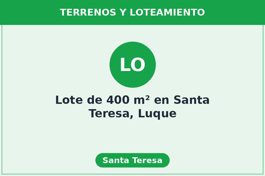 Lote de 400 m² en Santa Teresa, Luque