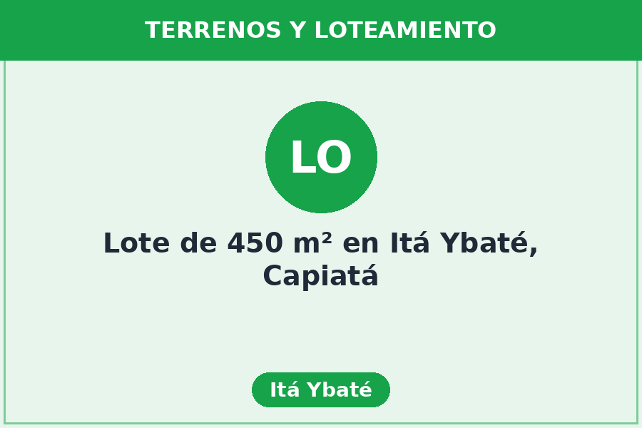 Lote de 450 m² en Itá Ybaté, Capiatá