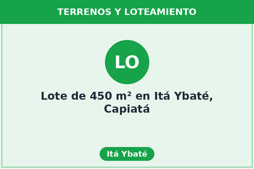 Lote de 450 m² en Itá Ybaté, Capiatá