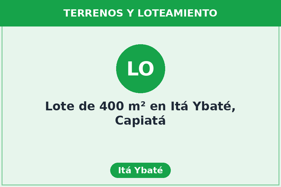 Lote de 400 m² en Itá Ybaté, Capiatá
