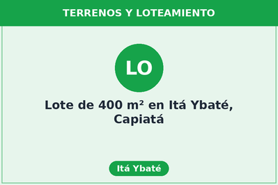Lote de 400 m² en Itá Ybaté, Capiatá