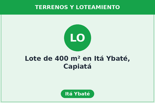 Lote de 400 m² en Itá Ybaté, Capiatá