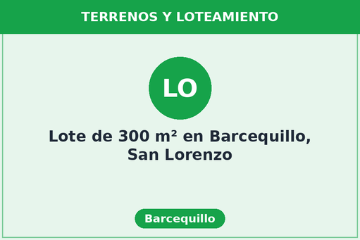 Lote de 300 m² en Barcequillo, San Lorenzo