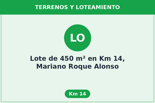 Lote de 450 m² en Km 14, Mariano Roque Alonso
