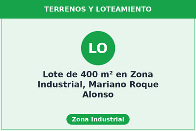 Lote de 400 m² en Zona Industrial, Mariano Roque Alonso