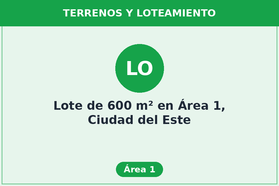 Lote de 600 m² en Área 1, Ciudad del Este