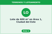 Lote de 600 m² en Área 1, Ciudad del Este