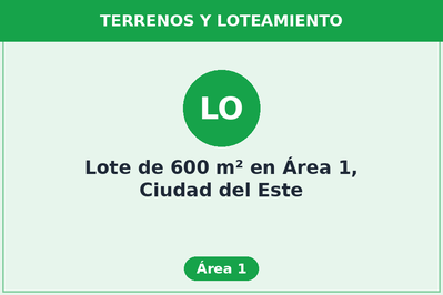 Lote de 600 m² en Área 1, Ciudad del Este