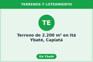 Terreno de 2.200 m² en Itá Ybaté, Capiatá