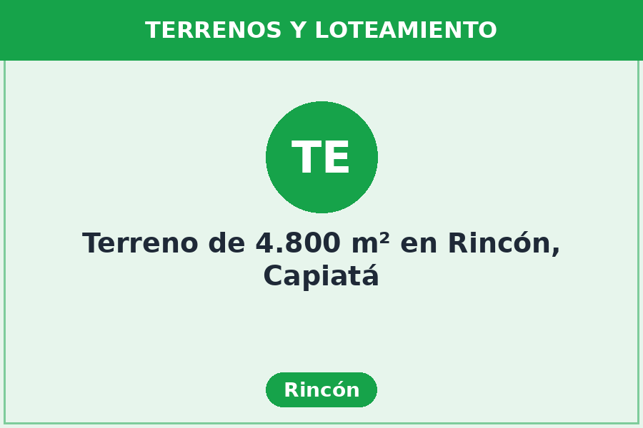 Terreno de 4.800 m² en Rincón, Capiatá