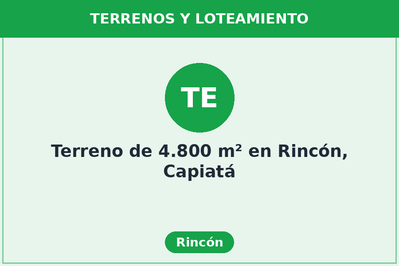 Terreno de 4.800 m² en Rincón, Capiatá