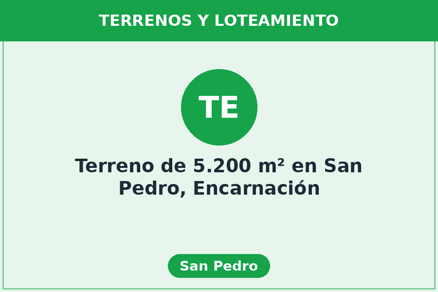 Terreno de 5.200 m² en San Pedro, Encarnación