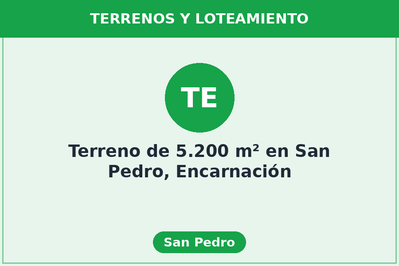 Terreno de 5.200 m² en San Pedro, Encarnación