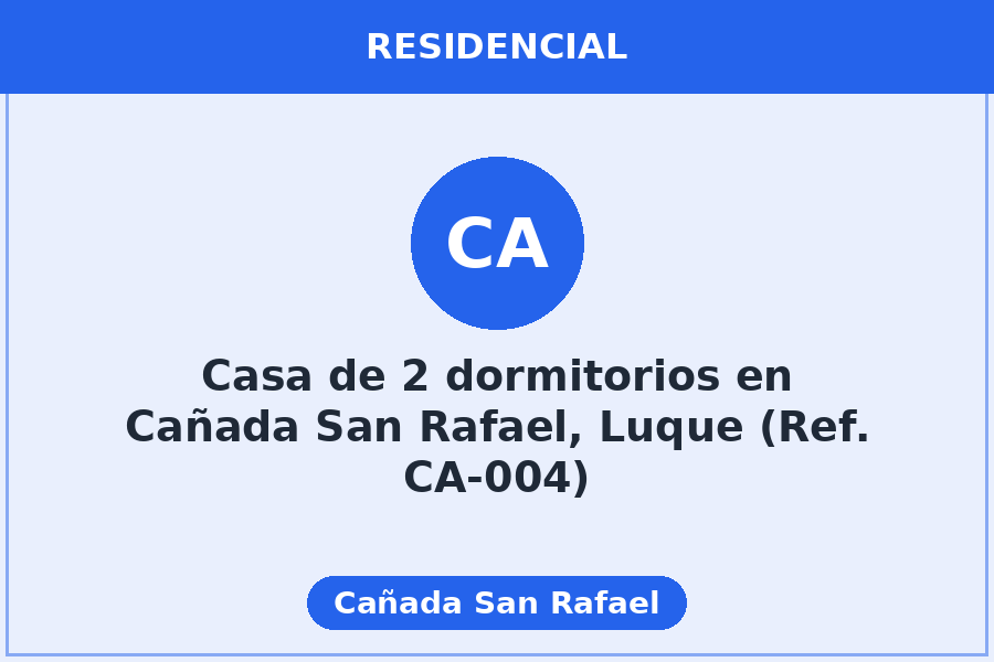 Casa de 2 dormitorios en Cañada San Rafael, Luque (Ref. CA-004)