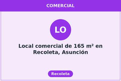 Local comercial de 165 m² en Recoleta, Asunción