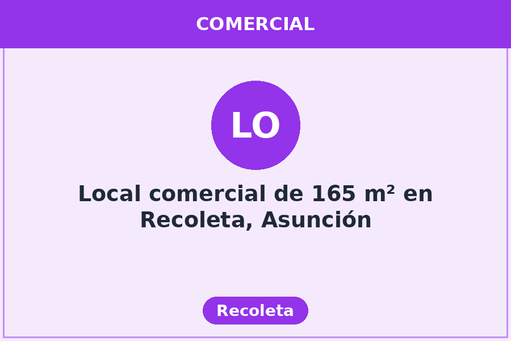 Local comercial de 165 m² en Recoleta, Asunción