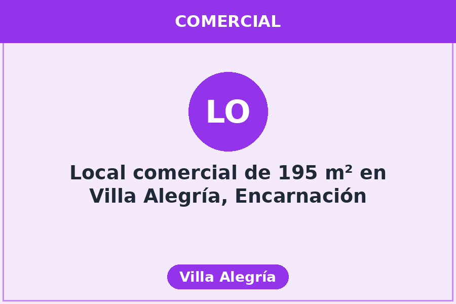 Local comercial de 195 m² en Villa Alegría, Encarnación