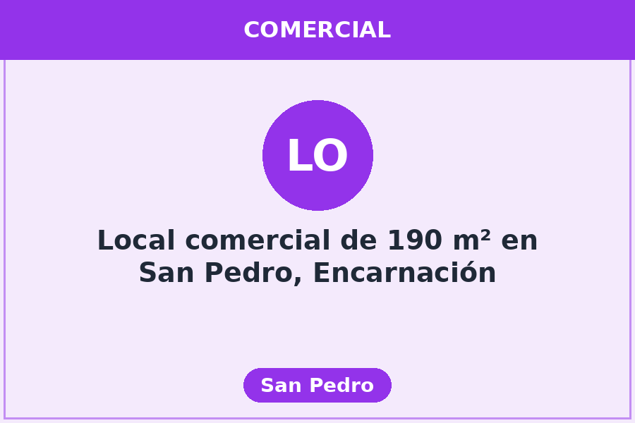 Local comercial de 190 m² en San Pedro, Encarnación