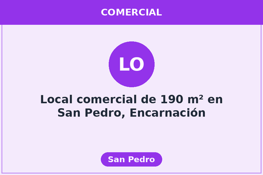 Local comercial de 190 m² en San Pedro, Encarnación