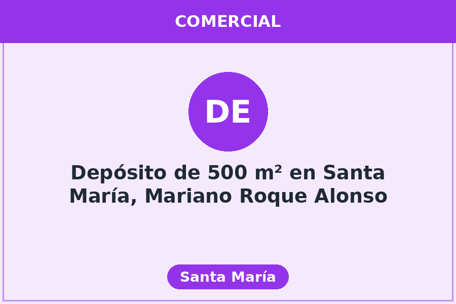 Depósito de 500 m² en Santa María, Mariano Roque Alonso