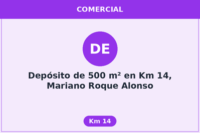 Depósito de 500 m² en Km 14, Mariano Roque Alonso