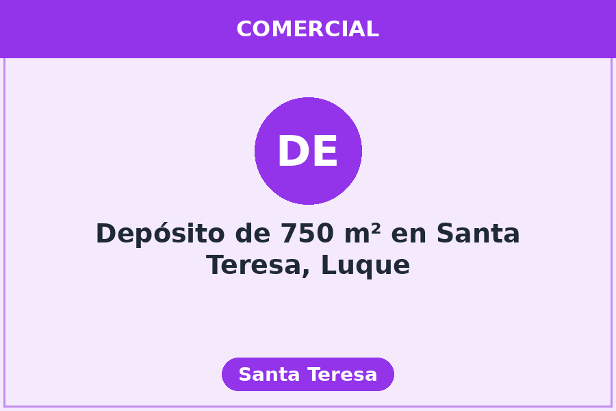 Depósito de 750 m² en Santa Teresa, Luque