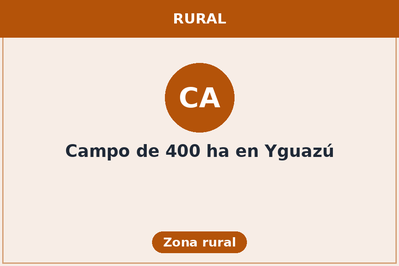 Campo de 400 ha en Yguazú