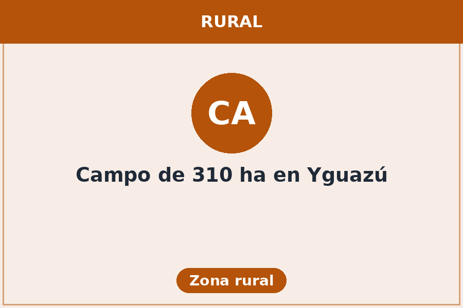 Campo de 310 ha en Yguazú