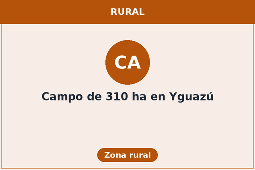 Campo de 310 ha en Yguazú