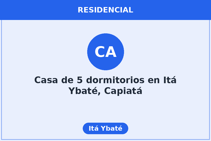 Casa de 5 dormitorios en Itá Ybaté, Capiatá