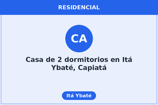 Casa de 2 dormitorios en Itá Ybaté, Capiatá