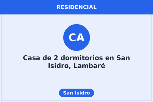 Casa de 2 dormitorios en San Isidro, Lambaré